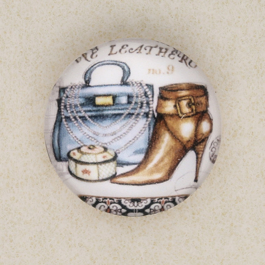 Cabochon - 20 mm - Motiv “Tasche und Stiefelette” - PerlineBeads