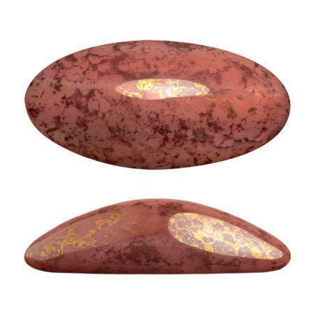 Cabochon Athos 3D par Puca® 20 x 10 mm - Opaque Rose Bronze (2 Stk.) - PerlineBeads