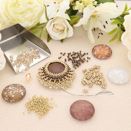 Cabochon par Puca® - 25 mm - Crystal Mat Taupe Silver - PerlineBeads