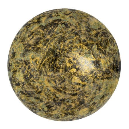 Cabochon par Puca® - 25 mm - Metallic Mat Old Gold Spotted - PerlineBeads