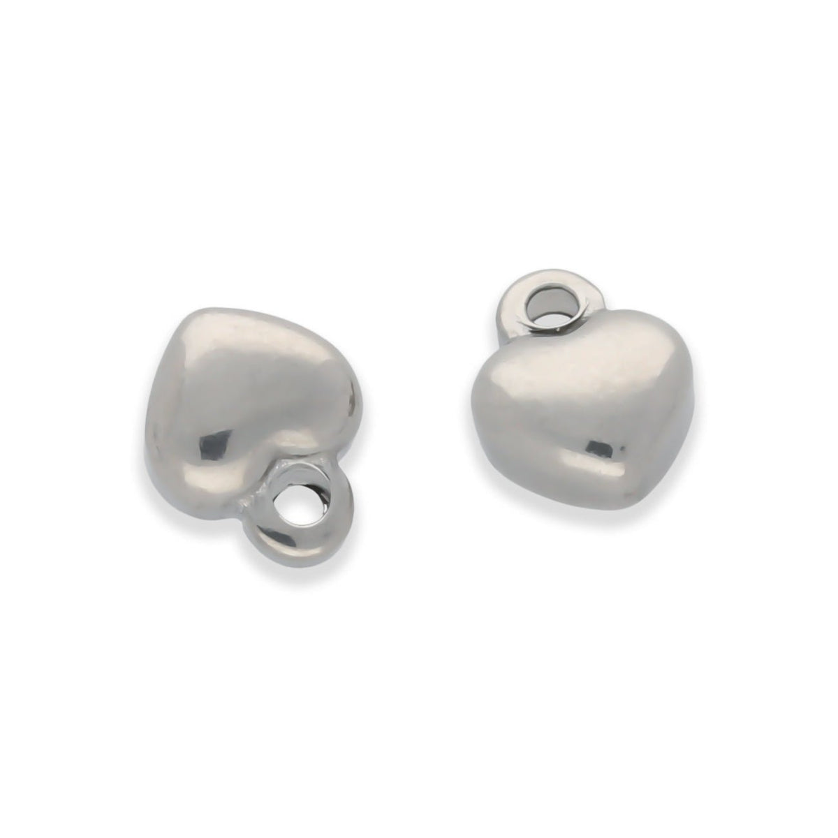 Charm-Anhänger Herz - Edelstahl - PerlineBeads