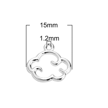 Charm-Anhänger Wolke - Versilbert - PerlineBeads