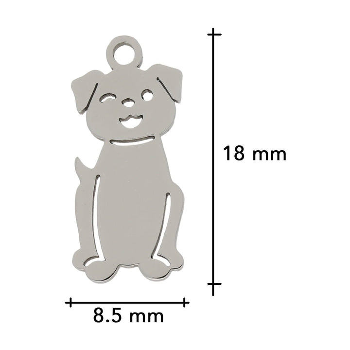 Charm/Anhänger "Hund" – Farbe Silber - PerlineBeads