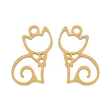 Charm/Anhänger "Katze sitzend" – Farbe Gold - PerlineBeads
