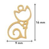 Charm/Anhänger "Katze sitzend" – Farbe Gold - PerlineBeads