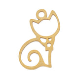 Charm/Anhänger "Katze sitzend" – Farbe Gold - PerlineBeads