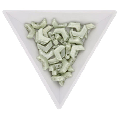 Chevron Duo 10x4 mm – Green Luster - PerlineBeads