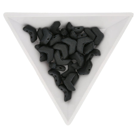 Chevron Duo 10x4 mm – Jet Mat - PerlineBeads