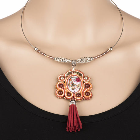Choker-Halskette steif - Farbe Platin - PerlineBeads