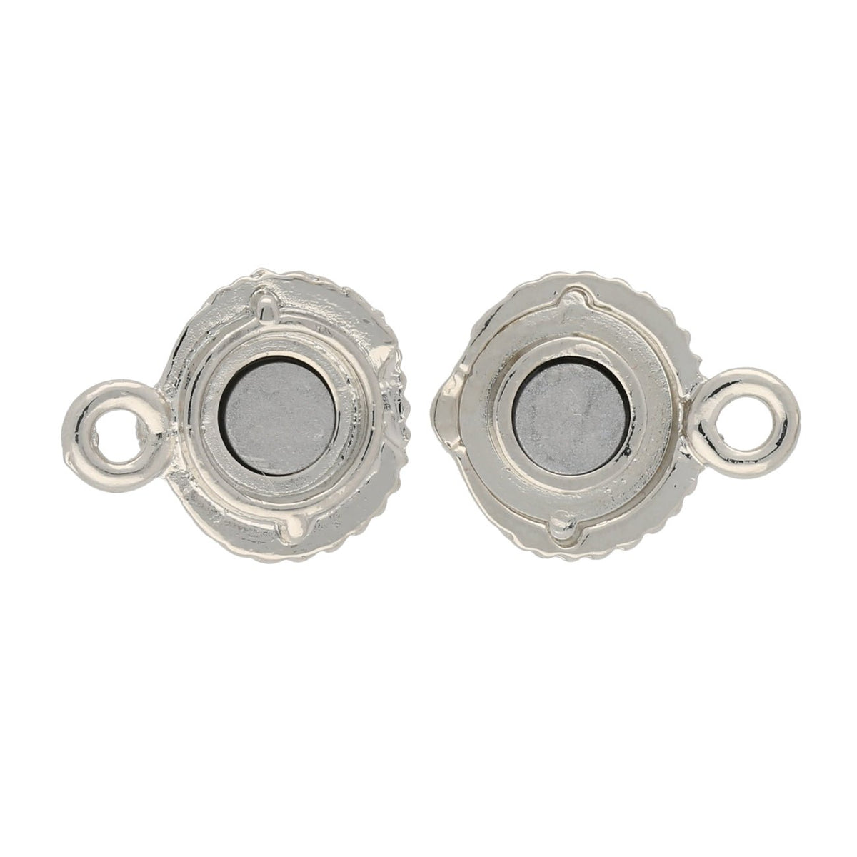 Claspgarten Magnetverschluss Muschelform – Auflage Rhodium - PerlineBeads