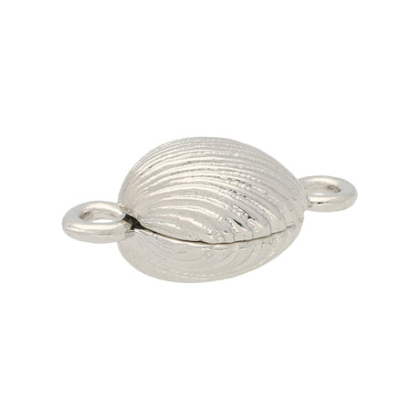 Claspgarten Magnetverschluss Muschelform – Auflage Rhodium - PerlineBeads