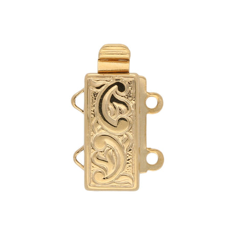 Claspgarten Neumann – Schmuck-Federverschluss 2-reihig - vergoldet - PerlineBeads