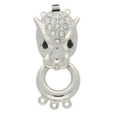 Claspgarten Neumann – Schmuck-Federverschluss 3-reihig - Auflage Rhodium - PerlineBeads