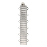 Claspgarten Neumann – Schmuck-Federverschluss 6-reihig - Auflage Rhodium - PerlineBeads