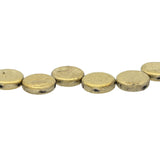 Coin 14 mm Glasperle – Etch Jet Full Amber - PerlineBeads
