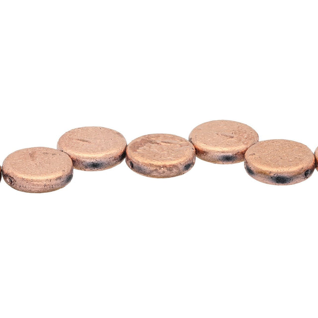 Coin 14 mm Glasperle – Etch Jet Full Capri - PerlineBeads