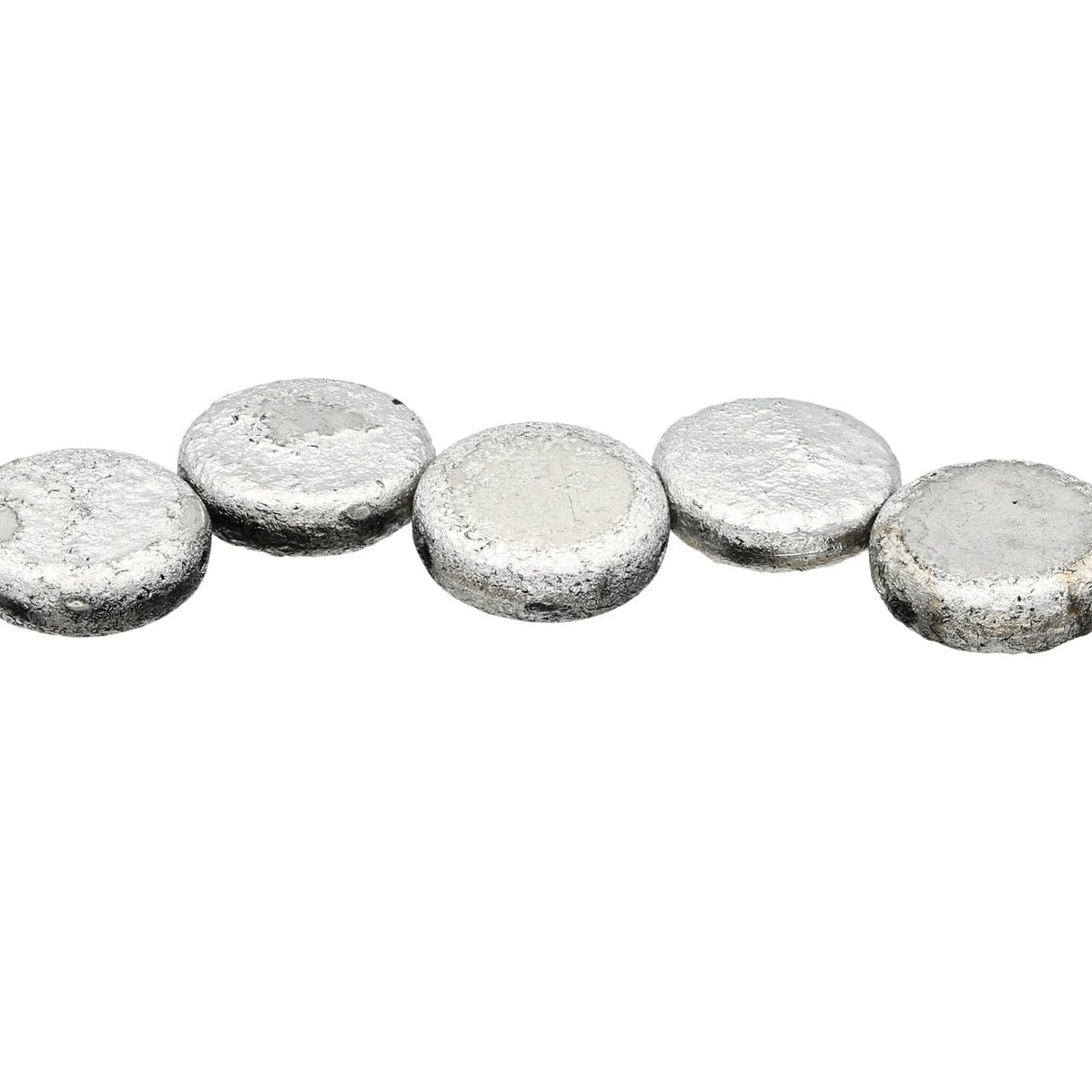 Coin 14 mm Glasperle – Etch Jet Full Labrador - PerlineBeads