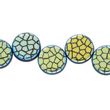 Coin 14 mm Glasperle – Jet Laser Cracked - PerlineBeads