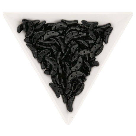 Crescent 3 x 10 mm - Jet - PerlineBeads