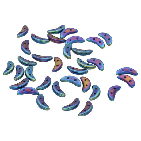 Crescent 3 x 10 mm - Jet Iris Blue - PerlineBeads