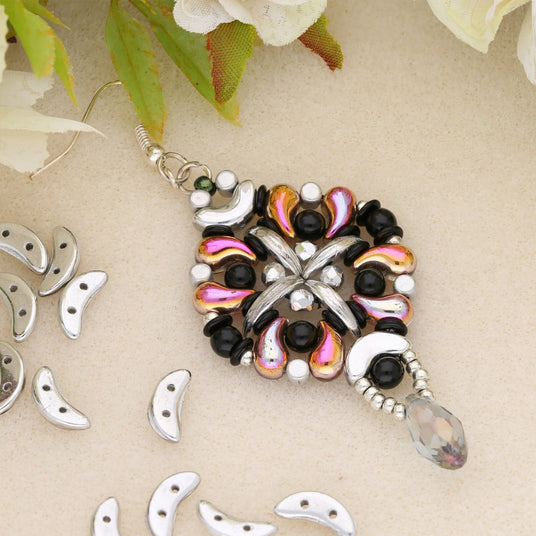 Crescent 3 x 10 mm - Silver - PerlineBeads
