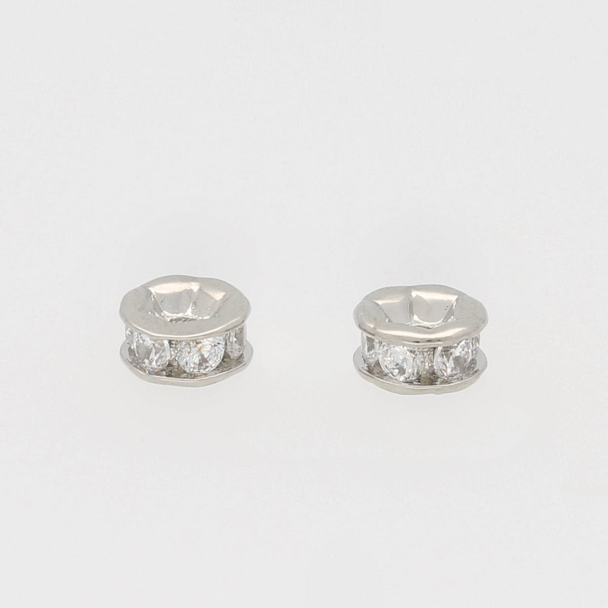 Cubic Zirkonia Spacer Perle – Farbe Platinum - PerlineBeads