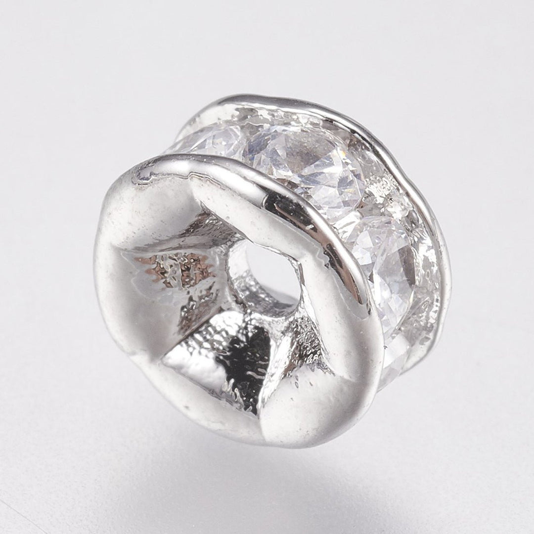 Cubic Zirkonia Spacer Perle – Farbe Platinum - PerlineBeads