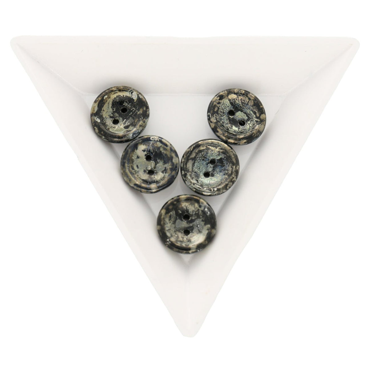Cup Button 14 mm - Jet Picasso - PerlineBeads