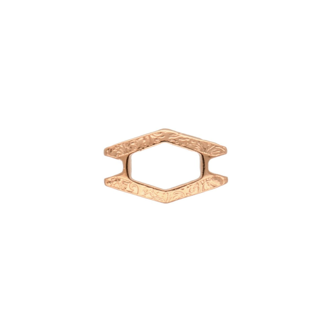 Cymbal™ Alado-SuperDuo Bead Connector - Rose Gold Plate - PerlineBeads