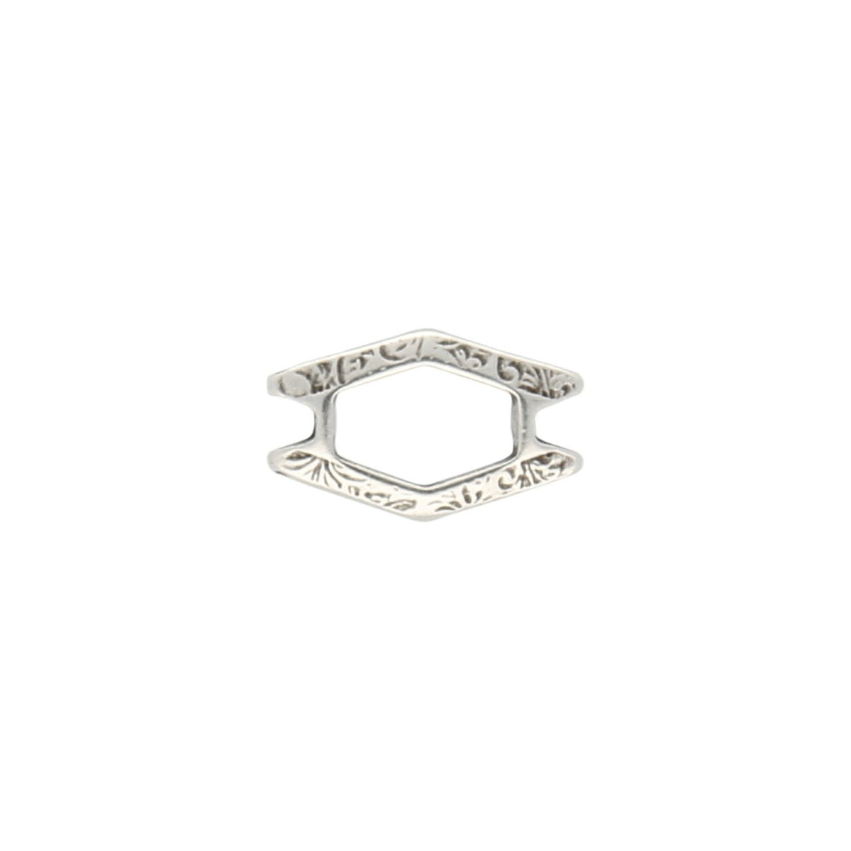 Cymbal™ Alado-SuperDuo Bead Connector - Silver Plate - PerlineBeads