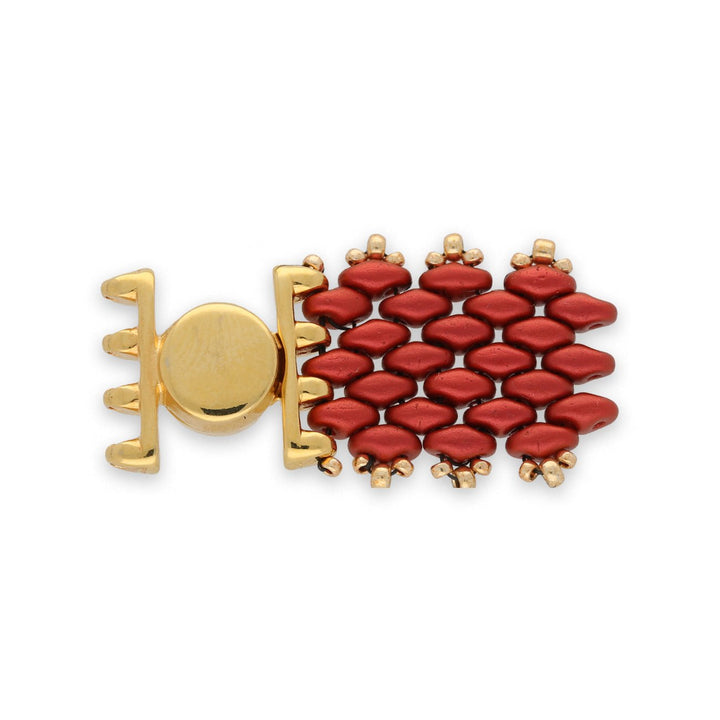 Cymbal™ Ateni IV SuperDuo Magnetic Clasp - 24K Gold Plate - PerlineBeads