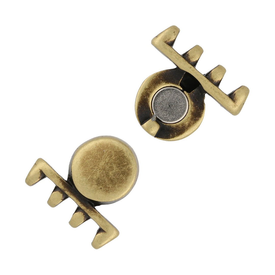 Cymbal™ Ateni IV SuperDuo Magnetic Clasp - Antique Brass Plate - PerlineBeads