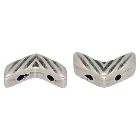 Cymbal™ Avessalos-Chevron Bead Substitute - Silver Plate - PerlineBeads