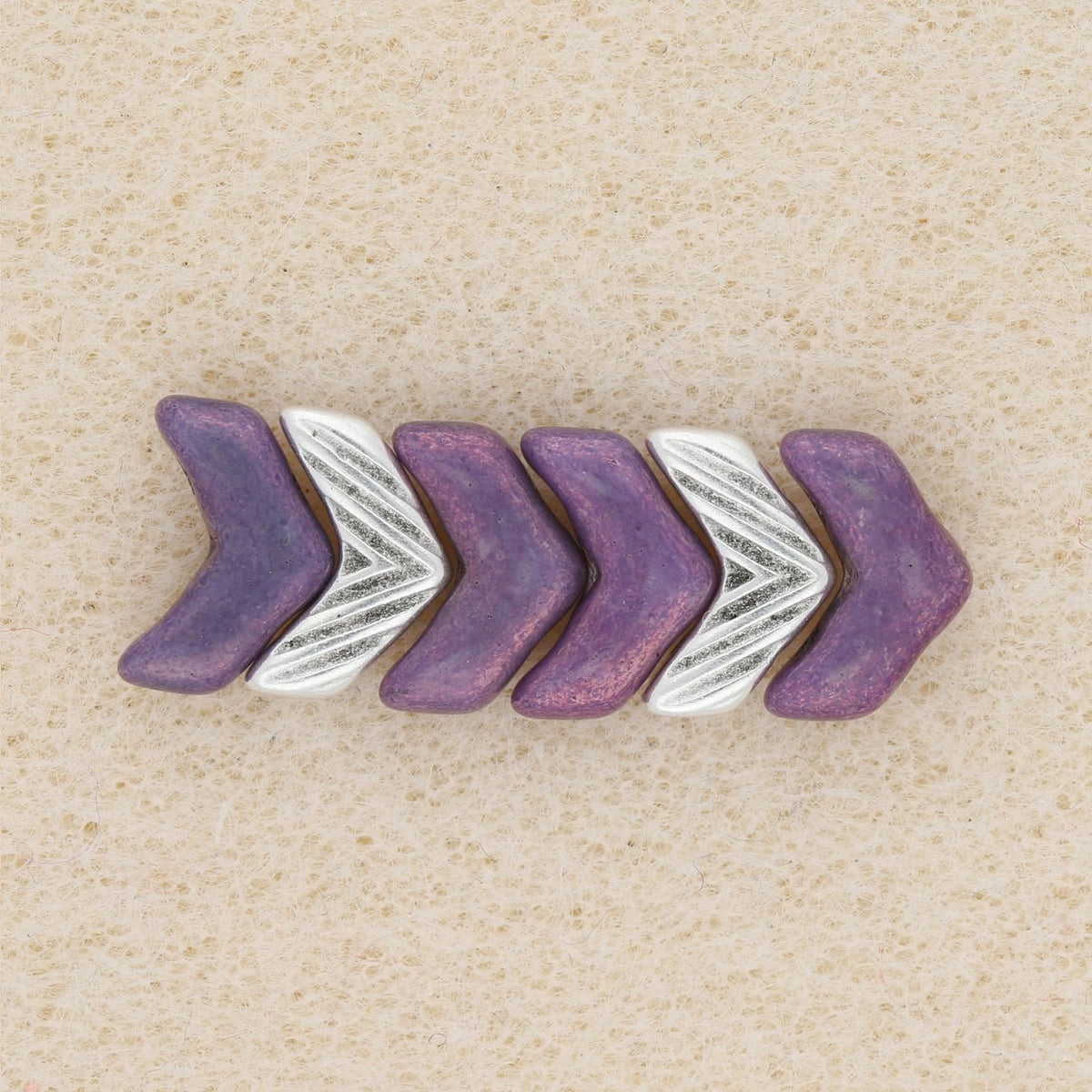 Cymbal™ Avessalos-Chevron Bead Substitute - Silver Plate - PerlineBeads