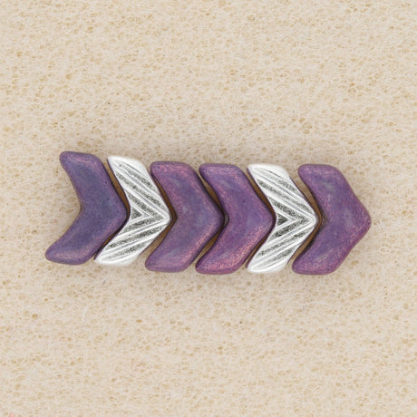 Cymbal™ Avessalos-Chevron Bead Substitute - Silver Plate - PerlineBeads