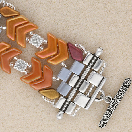 Cymbal™ Kalogeros-Tila Bead Connector – Versilbert - PerlineBeads