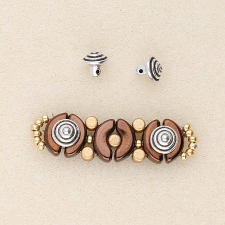 Cymbal™ Katapola-Minos Bead Substitute - Silver Plate - PerlineBeads