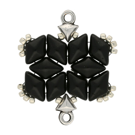 Cymbal™ Kleftiko-GemDuo Bead Ending - Antique Silver Plate - PerlineBeads
