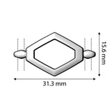 Cymbal™ Kotroni-SuperDuo Bead Connector - Silver Plate - PerlineBeads