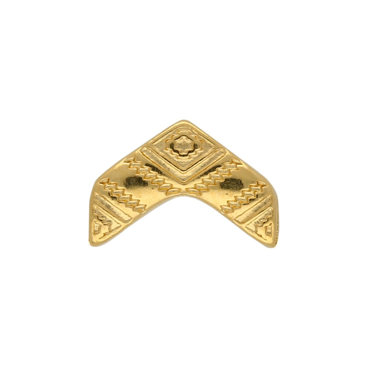Cymbal™ Koudouro-Chevron Bead Substitute - Gold Plate - PerlineBeads