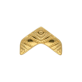 Cymbal™ Koudouro-Chevron Bead Substitute - Gold Plate - PerlineBeads