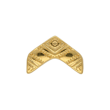 Cymbal™ Koudouro-Chevron Bead Substitute - Gold Plate - PerlineBeads
