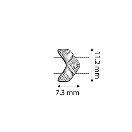 Cymbal™ Koudouro-Chevron Bead Substitute - Silver Plate - PerlineBeads