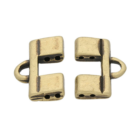 Cymbal™ Piperi II - Tila Bead Ending - Antique Brass Plate - PerlineBeads