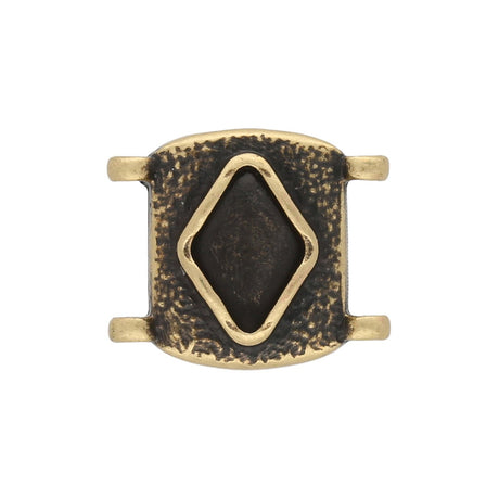 Cymbal™ Sfakaki Delica Bead Connector - Antique Brass Plate - PerlineBeads
