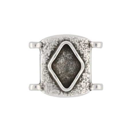 Cymbal™ Sfakaki Delica Bead Connector - Antique Silver Plate - PerlineBeads