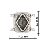 Cymbal™ Sfakaki Delica Bead Connector - Antique Silver Plate - PerlineBeads