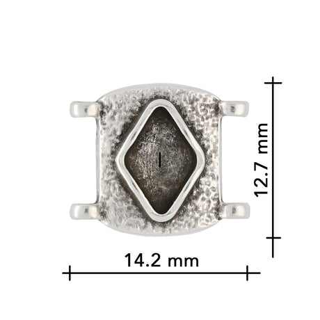Cymbal™ Sfakaki Delica Bead Connector - Antique Silver Plate - PerlineBeads