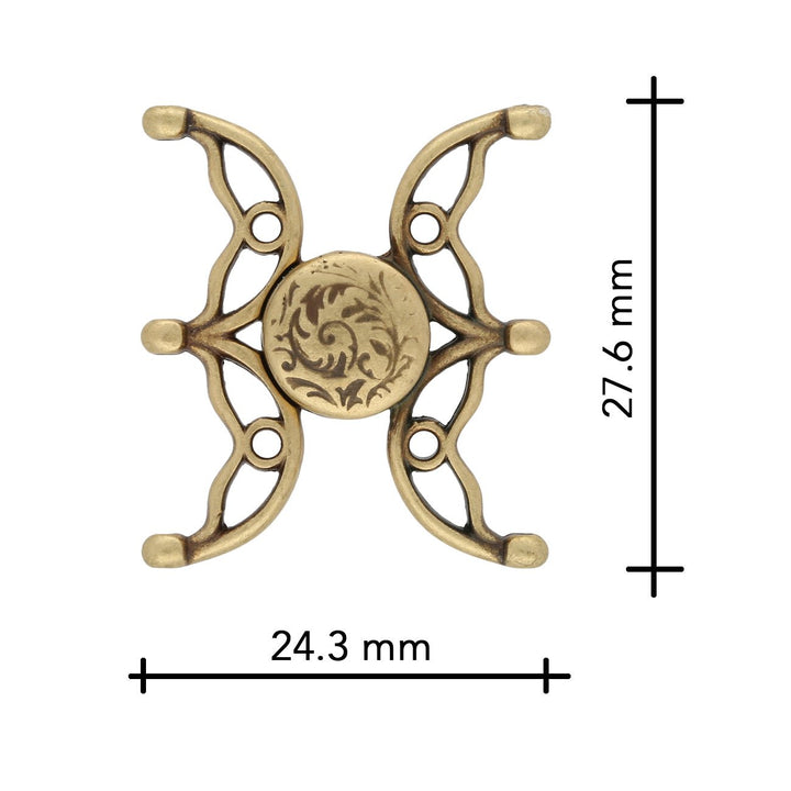 Cymbal™ Volakas III 8/0 Magnetic Clasp - Antique Brass Plate - PerlineBeads