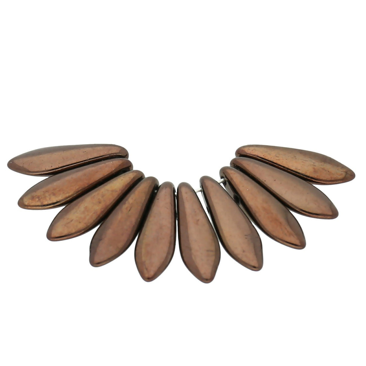 Dagger Bead 2-Loch - Dark Bronze - PerlineBeads